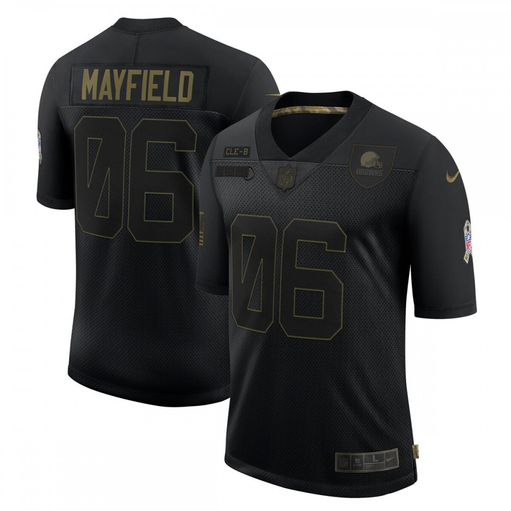 Baker Mayfield Cleveland Browns Nike 2020 Salute To Service Limited Jersey - Black-GridironStore